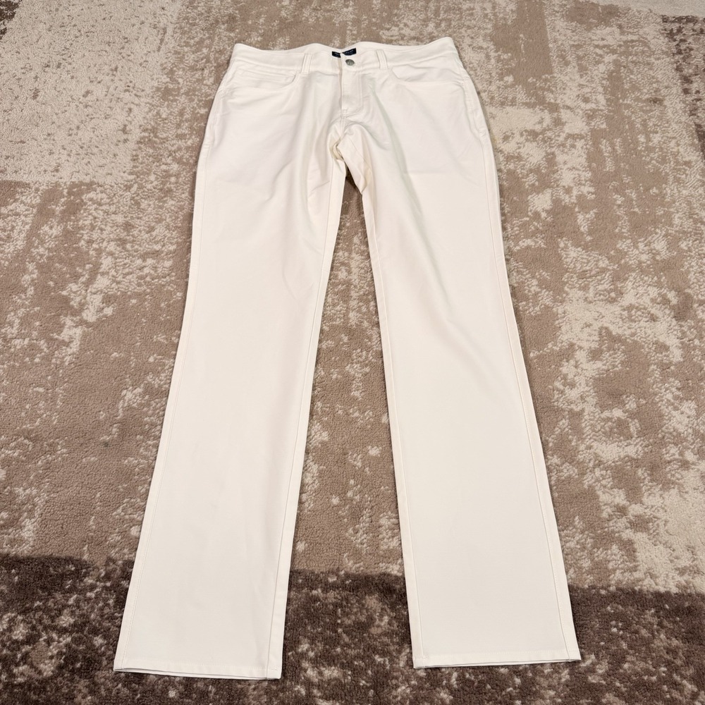 Peter Millar Kirk Performance Pant Men's 34x34 White Golf Stretch Crown